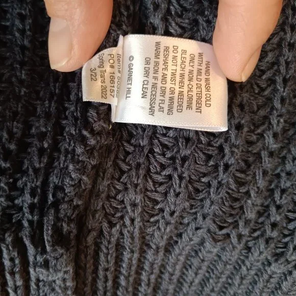 Garnet Hill Navy cardigan sweater with collared neckline / Size XS - Picture 7 of 7